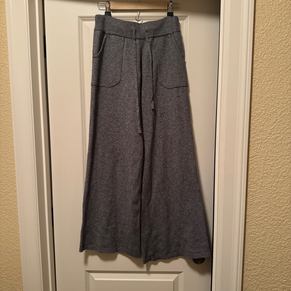 Sundance Baci Mina Sweat Pants Wide Leg Lounge Comfy Pull-on Gray Size L - Picture 5 of 9